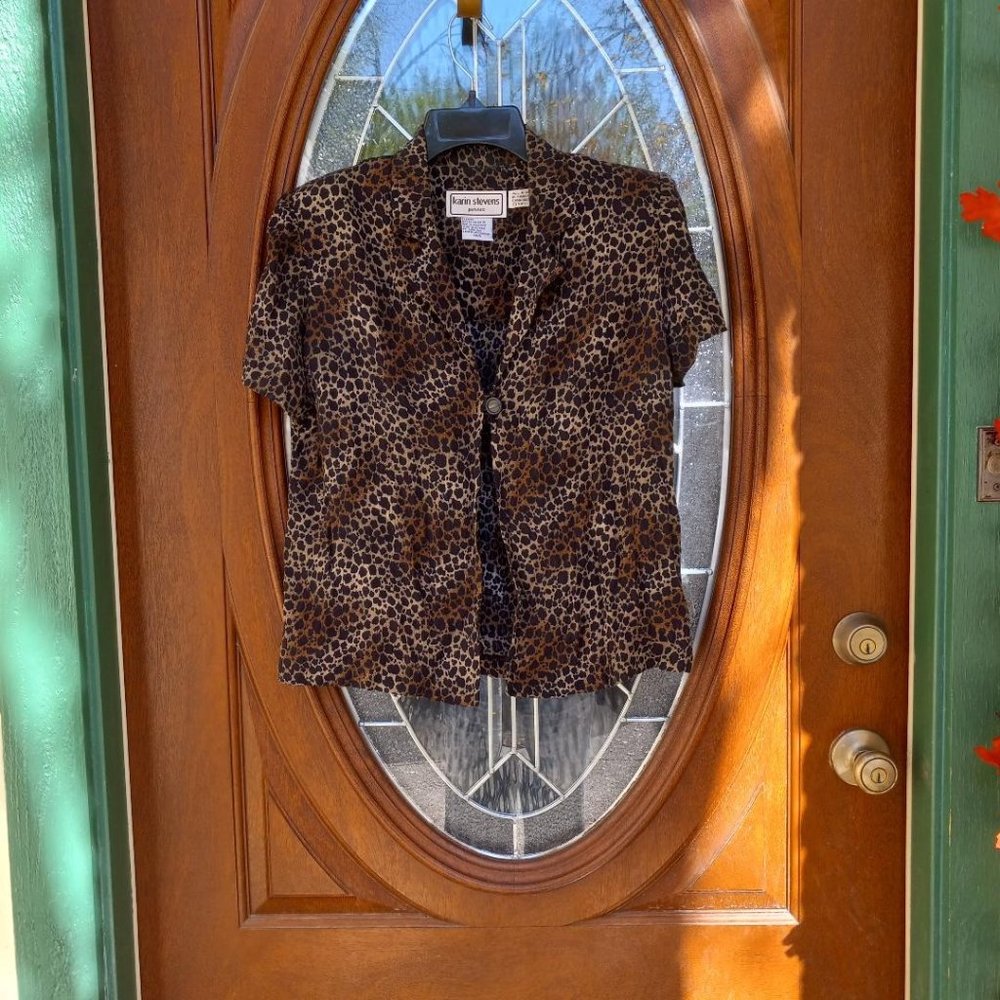 Karin Stevens Animal Print Jacket Size 6
